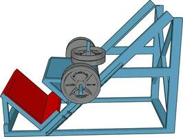 3d vetor ilustração do azul e vermelho peso elevação máquina em branco fundo
