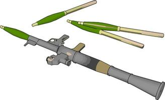 3d vetor ilustração em branco fundo do uma militares ombro disparamos foguete lançador