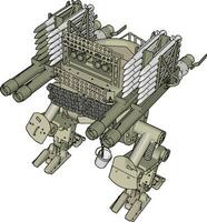 3d vetor ilustração em branco fundo do uma militares míssil lançador