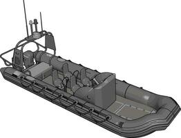 3d vetor ilustração em branco fundo do uma militares inflável barco