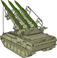3d vetor ilustração em branco fundo do uma militares míssil tanque