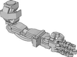 vetor ilustração do uma robótico braço branco fundo