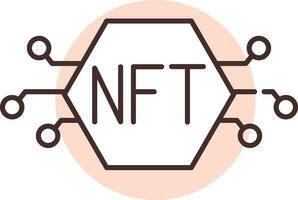 blockchain nft, ícone, vetor em fundo branco.