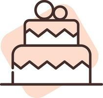 bolo de casamento de evento, ícone, vetor em fundo branco.