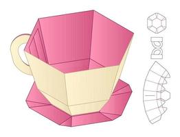 design de modelo cortado de embalagem de caixa. Maquete 3D vetor