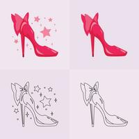 Alto calcanhares sapato vetor ícone, mulheres sapato glifo ícone. símbolo, logotipo ilustração.mulher sapatos vetor ícones isolado em Rosa fundo.moda calçados design.sapatos coleção