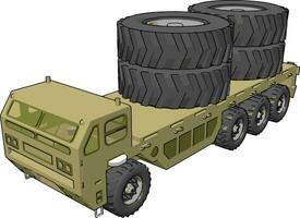 caminhão militar, ilustração, vetor em fundo branco.