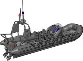 3d vetor ilustração em branco fundo do uma militares inflável barco