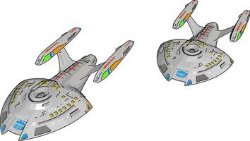 colorida fantasia batalha navio vetor ilustração em branco fundo