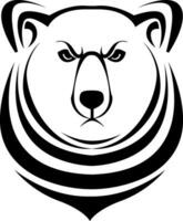 branco Urso tatuagem, tatuagem ilustração, vetor em uma branco fundo.