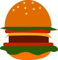 uma grande hambúrguer, vetor cor ilustração.