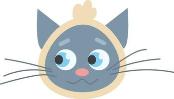 azul gato com cachecol arco de cabelo ilustração vetor em branco fundo