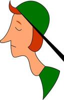 cara vestindo verde chapéu vetor ilustração