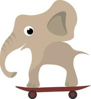 elefante em uma skate vetor ou cor ilustração