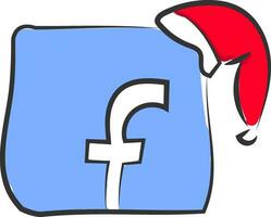 Facebook logotipo com chapéu vetor ou cor ilustração