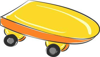 amarelo skate vetor ou cor ilustração