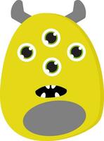 uma monstro dentro amarelo e cinzento cor vetor ou cor ilustração
