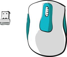 Bluetooth rato, vetor ou cor ilustração.