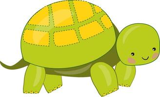 emoji do uma verde tartaruga, vetor ou cor ilustração.