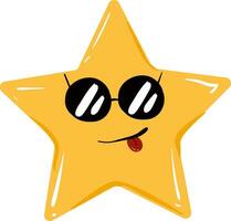 emoji do uma cinco pontas Estrela dentro oculos de sol, vetor ou cor ilustração.