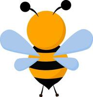 clipart do uma abelha conjunto em isolado branco fundo visto a partir de a costas vetor ou cor ilustração