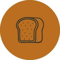 retrato do a Fora esboço do uma pão do pão sobre Castanho fundo vetor ou cor ilustração