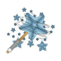 Estrela azul bastão com Estrela azul ilustração vetor