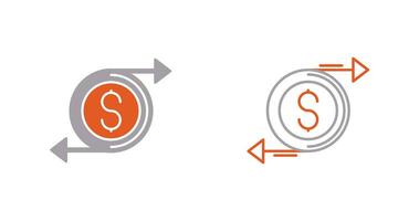 ícone de vetor de fluxo de dinheiro