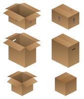Vários transporte, embalagem e movimentação de ilustração em vetor de caixas