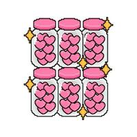 pixel amor dentro jarra ilustração vetor