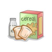 cereal caixa com trigo pão ilustração vetor