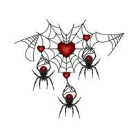 aranha vermelho dentro aranha rede ilustração vetor