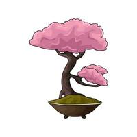 bonsai plantar dentro Panela ilustração vetor