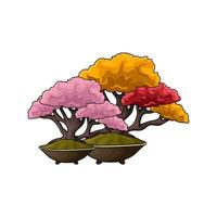 bonsai plantar dentro Panela ilustração vetor