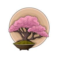 bonsai flor Illustartion vetor