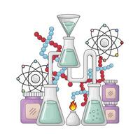 química com Bunsen queimador ilustração vetor