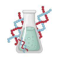 laboratório poção garrafa com molécula ilustração vetor