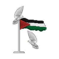 bandeira Palestina com pássaro ilustração vetor