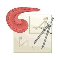 régua com período dentro papel geometria ilustração vetor