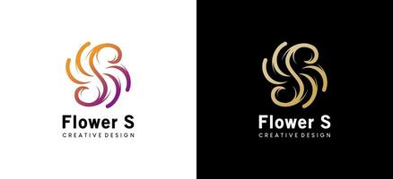moderno abstrato minimalista floral carta s logotipo Projeto com criativo conceito vetor
