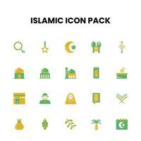 islâmico plano estilo ícone pacote vetor