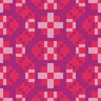 uma Rosa e vermelho pixel padronizar com quadrados vetor