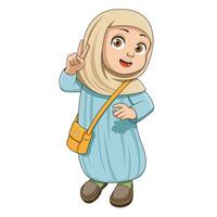 fofa hijaber dentro desenho animado estilo. vetor