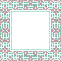 quadrado quadro, Armação com uma quadrado padronizar dentro Rosa e verde vetor