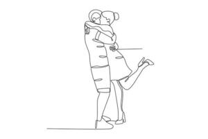 uma par do feliz amantes abraçando cada de outros vetor