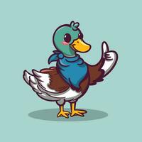 mão desenhado desenho animado Pato ilustração vetor