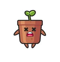 o personagem mascote do vaso de planta morta vetor