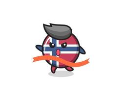 ilustração fofa do emblema da bandeira da Noruega está chegando ao fim vetor