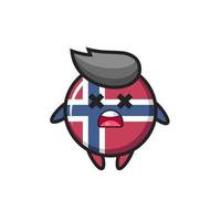 o personagem mascote do emblema da bandeira da Noruega morto vetor