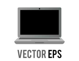 vetor prata computador portátil pessoal computador ícone com mostrando esvaziar tela, teclado, touchpad